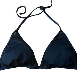 Shade & Shore Women's Black Mesh Triangle Bikini Top - Size Small - NWT